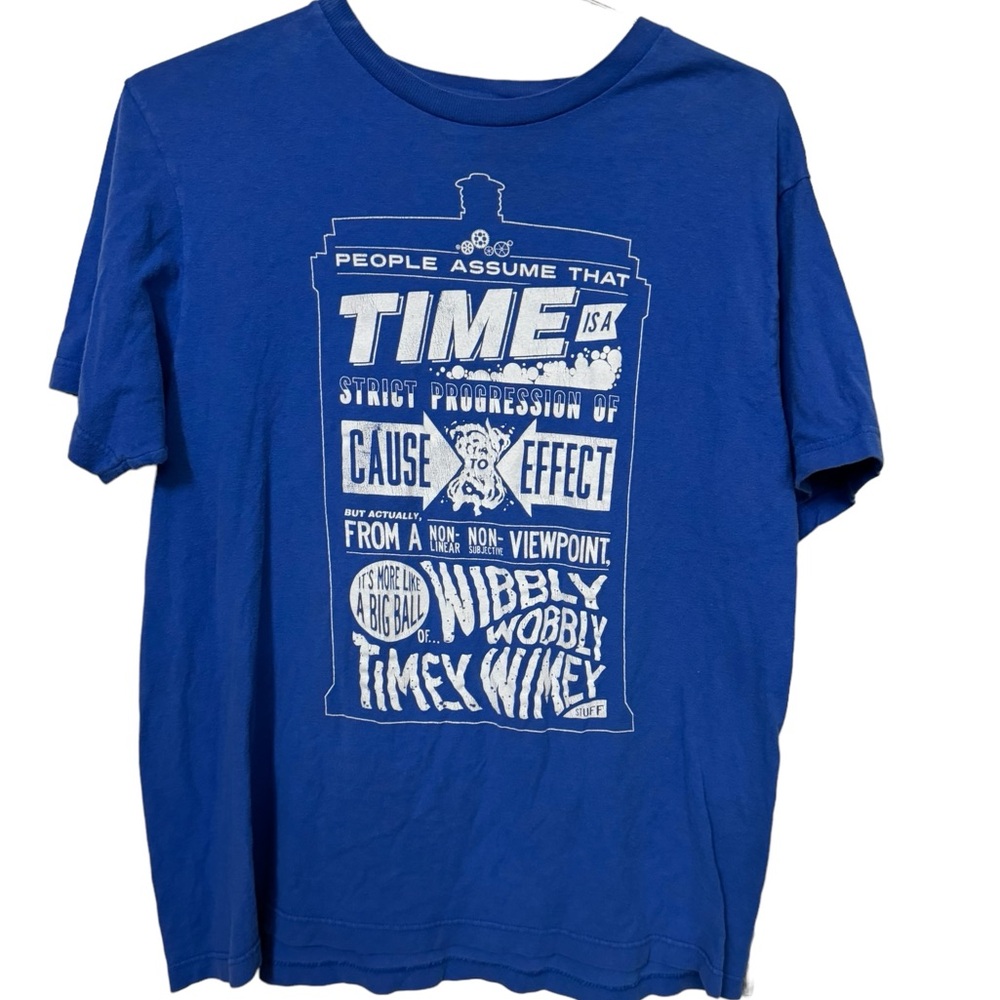 Retro Ripple Junction Blue Dr Who TV Show Men’s L T-Shirt